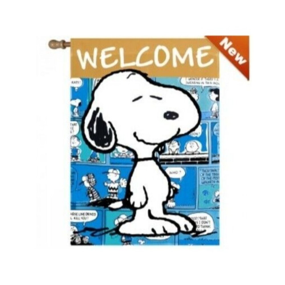 SNOOPY PEANUTS GANG Flag Large Standard House WELCOME 28"x40" Comics 80212 NIP